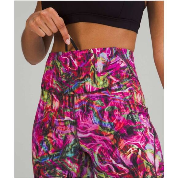 Lululemon Women's Base Pace High-Rise Running Tight 25" Pink Multi Leggings Sz 4 - Picture 3 of 11